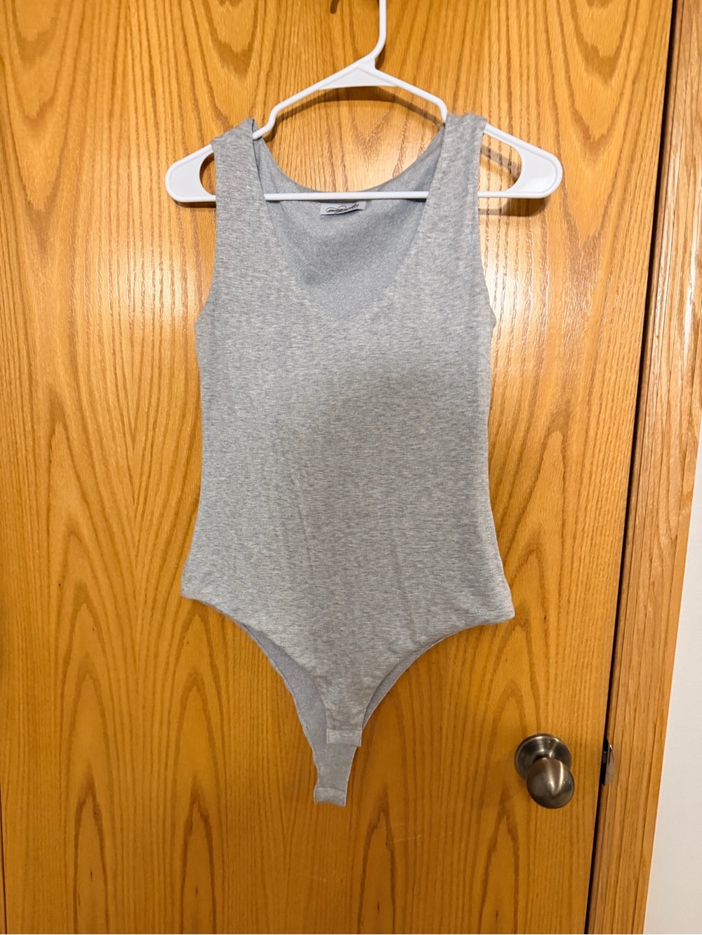 Magnolia Gray Sleeveless V-Neck Bodysuit